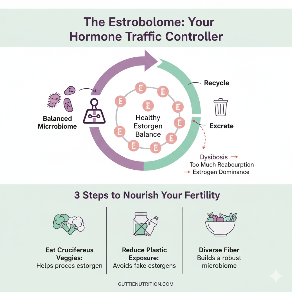 The Estrobolome Hormone Traffic Controller Infographic